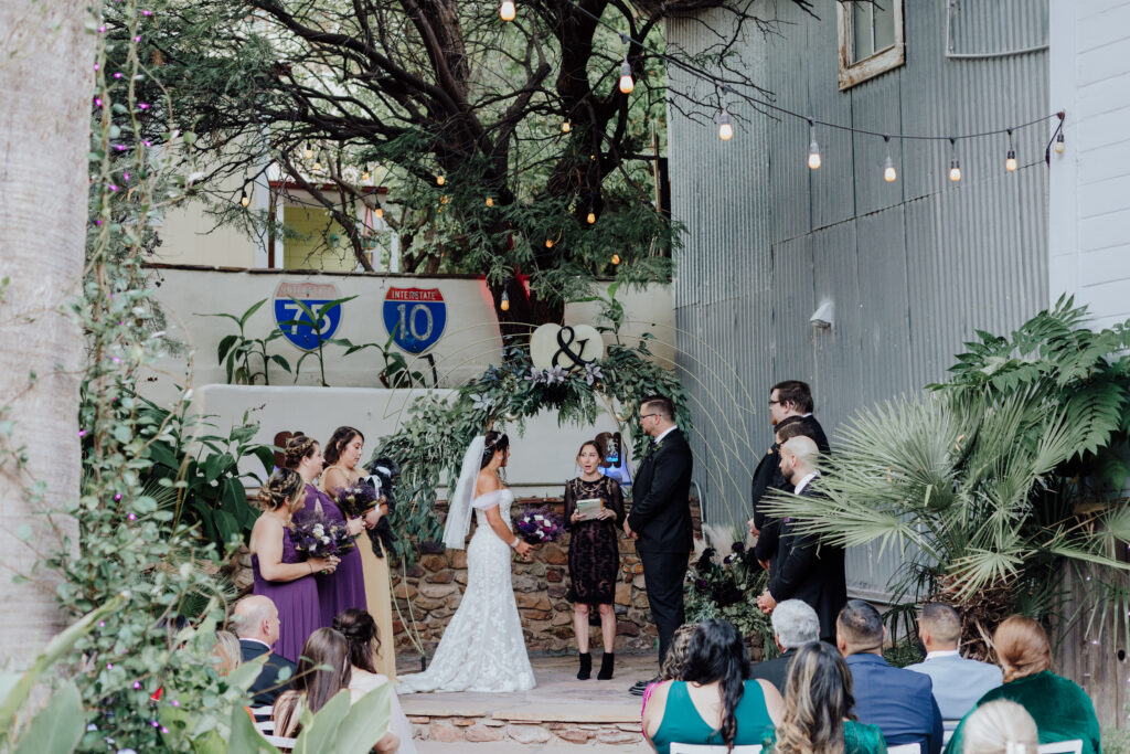 Bisbee Arizona wedding photographer historic venue couple portraits