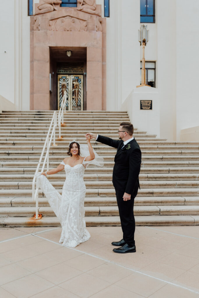 Historic Bisbee wedding bridal portraits Cochise County Courthouse