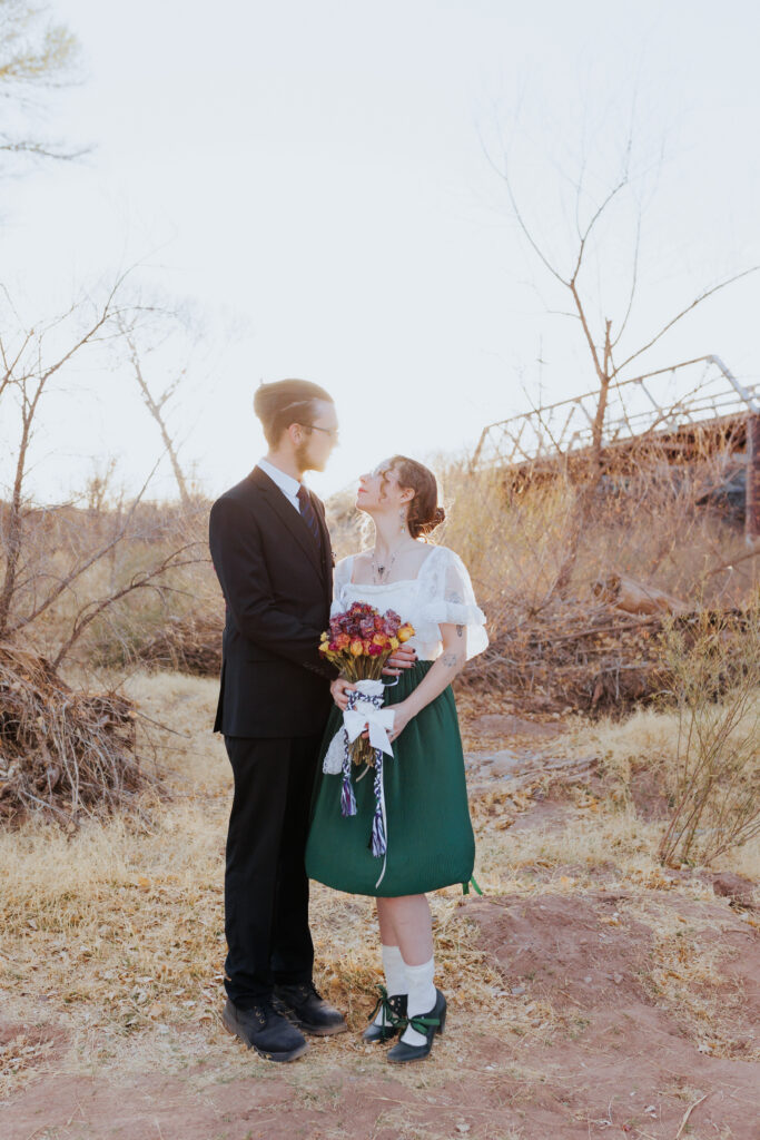 Sierra Vista wedding photographer bridal portrait handmade wedding dress