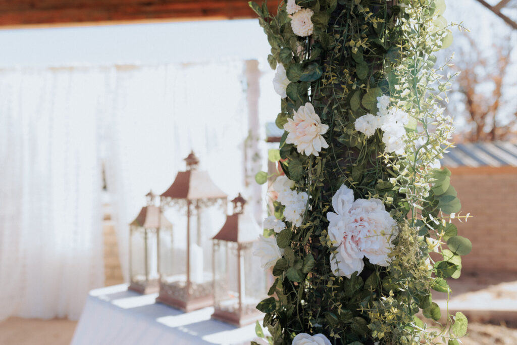 ceremony space at rhino ridge wedding venue in willcox az