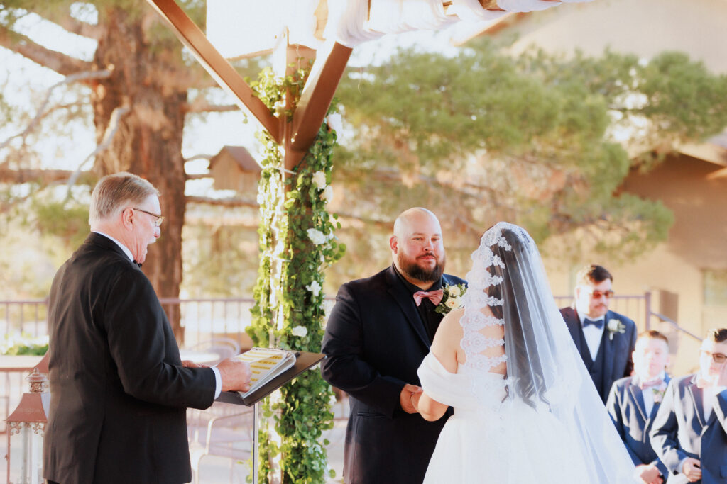 groom during ceremony in willcox arizona