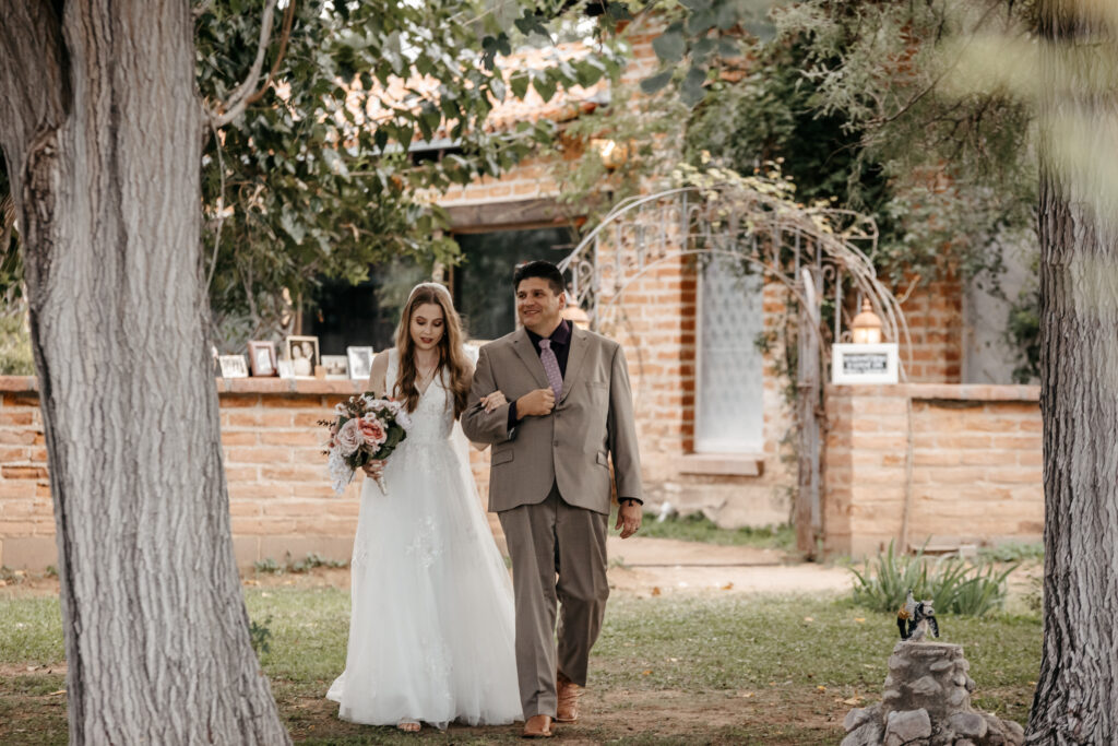 dad walks daughter down aisle at wedding in amado arizona