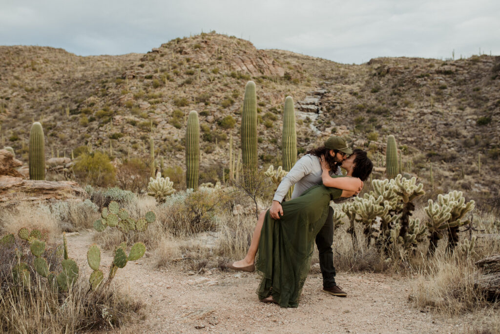 Saguaro National Park East engagement photos Tucson