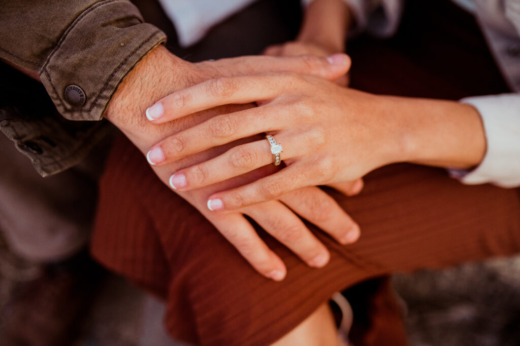 engagement ring couples hands