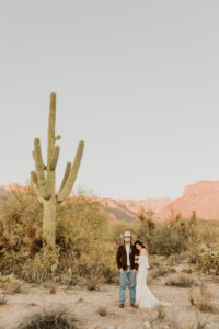 Couple during a Sabino Canyon elopement