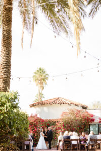 Guests watching the couple exchange vows