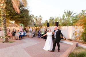 bride and groom at wedding reception