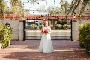 bride waiting to walk down the aisle at tucson wedding venue